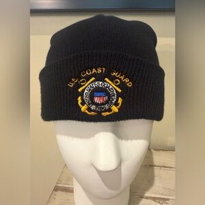 Black US Coast Guard 1790 Logo Embroidered Knitted Beanie Unisex